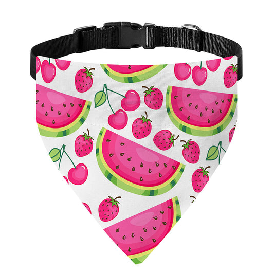 Cute Berry Watermelon Pattern Print Over The Collar Dog Bandana
