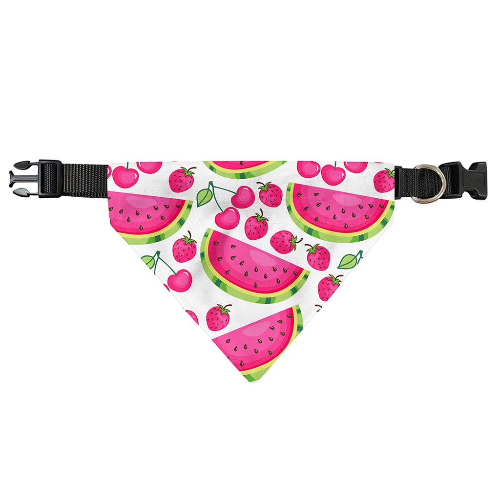 Cute Berry Watermelon Pattern Print Over The Collar Dog Bandana