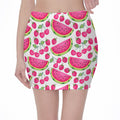 Cute Berry Watermelon Pattern Print Pencil Mini Skirt