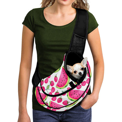 Cute Berry Watermelon Pattern Print Pet Sling Carrier