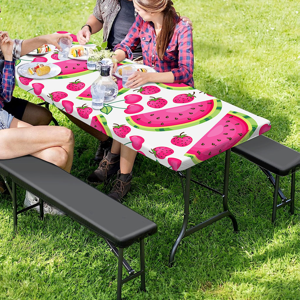 Cute Berry Watermelon Pattern Print Picnic Table Cover