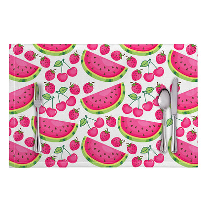 Cute Berry Watermelon Pattern Print Placemat