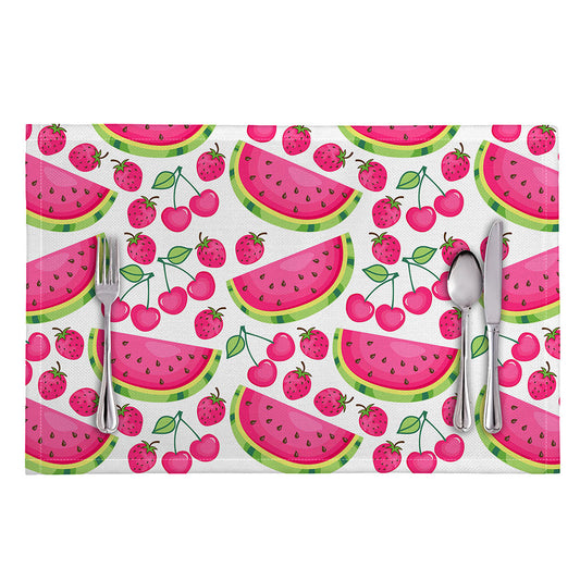Cute Berry Watermelon Pattern Print Placemat