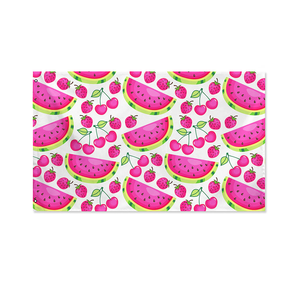 Cute Berry Watermelon Pattern Print Polyester Flag