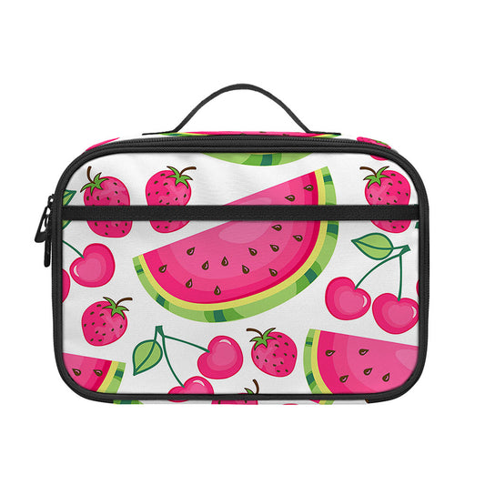 Cute Berry Watermelon Pattern Print Portable Lunch Bag