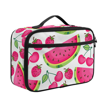 Cute Berry Watermelon Pattern Print Portable Lunch Bag