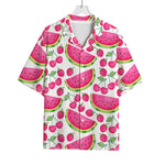 Cute Berry Watermelon Pattern Print Rayon Hawaiian Shirt