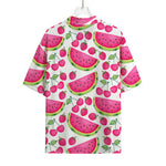 Cute Berry Watermelon Pattern Print Rayon Hawaiian Shirt