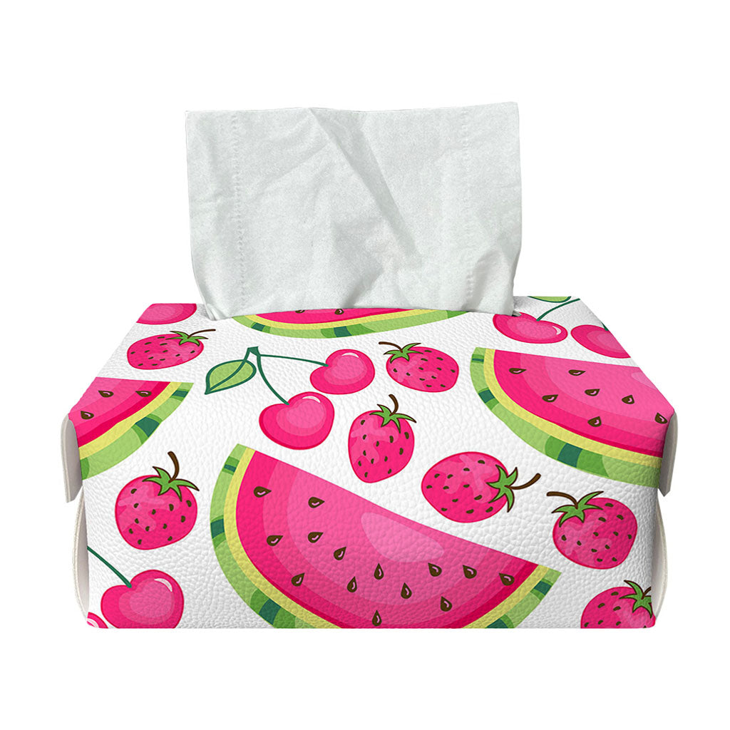 Cute Berry Watermelon Pattern Print Rectangle Tissue Box Cover