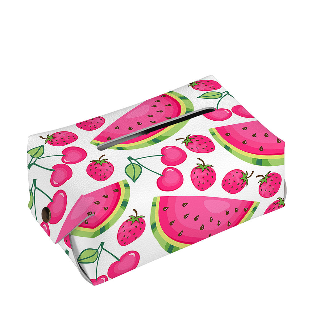 Cute Berry Watermelon Pattern Print Rectangle Tissue Box Cover