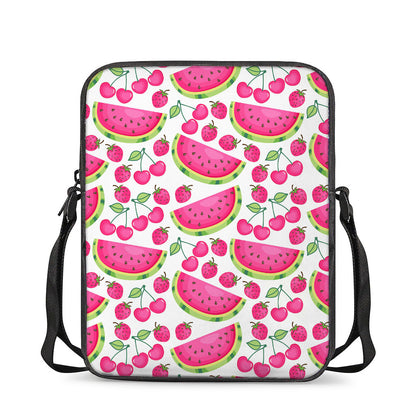 Cute Berry Watermelon Pattern Print Rectangular Crossbody Bag