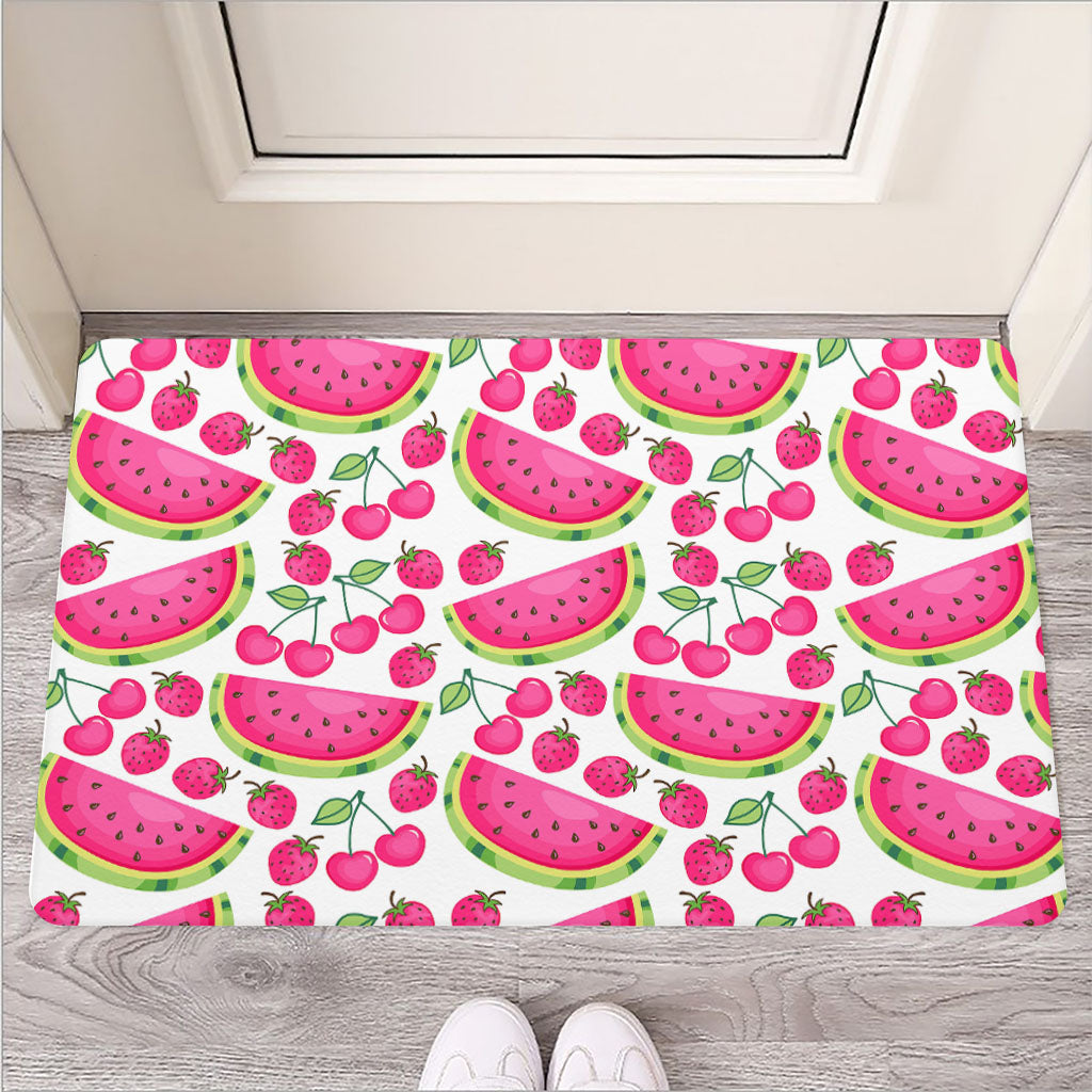 Cute Berry Watermelon Pattern Print Rubber Doormat