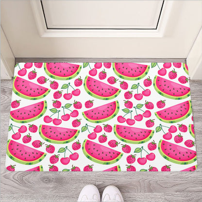 Cute Berry Watermelon Pattern Print Rubber Doormat