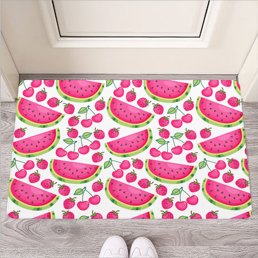 Cute Berry Watermelon Pattern Print Rubber Doormat