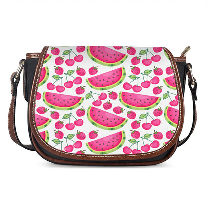 Cute Berry Watermelon Pattern Print Saddle Bag