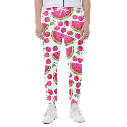 Cute Berry Watermelon Pattern Print Scuba Joggers
