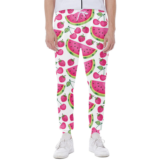 Cute Berry Watermelon Pattern Print Scuba Joggers