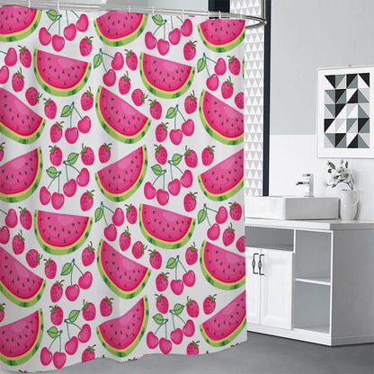 Cute Berry Watermelon Pattern Print Shower Curtain