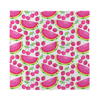 Cute Berry Watermelon Pattern Print Silk Bandana
