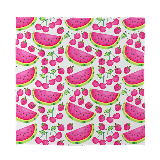 Cute Berry Watermelon Pattern Print Silk Bandana