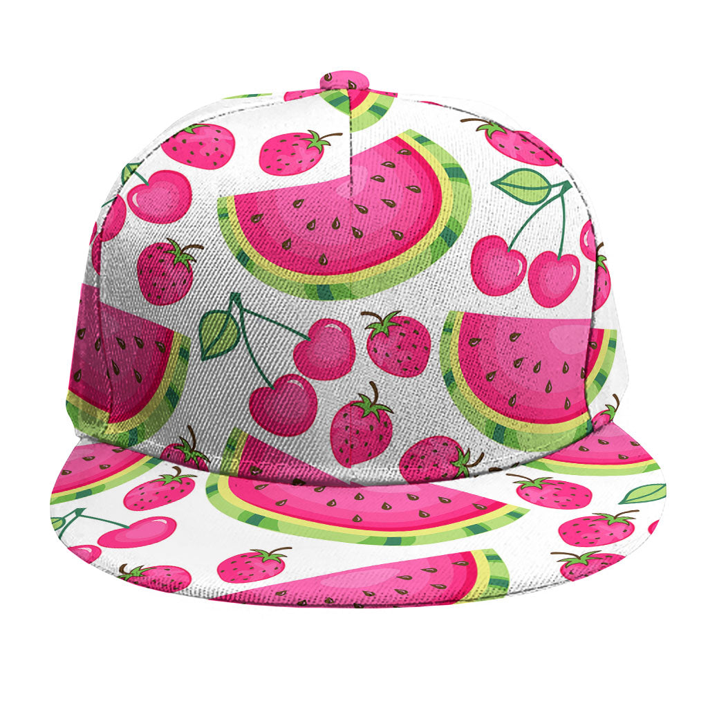 Cute Berry Watermelon Pattern Print Snapback Cap