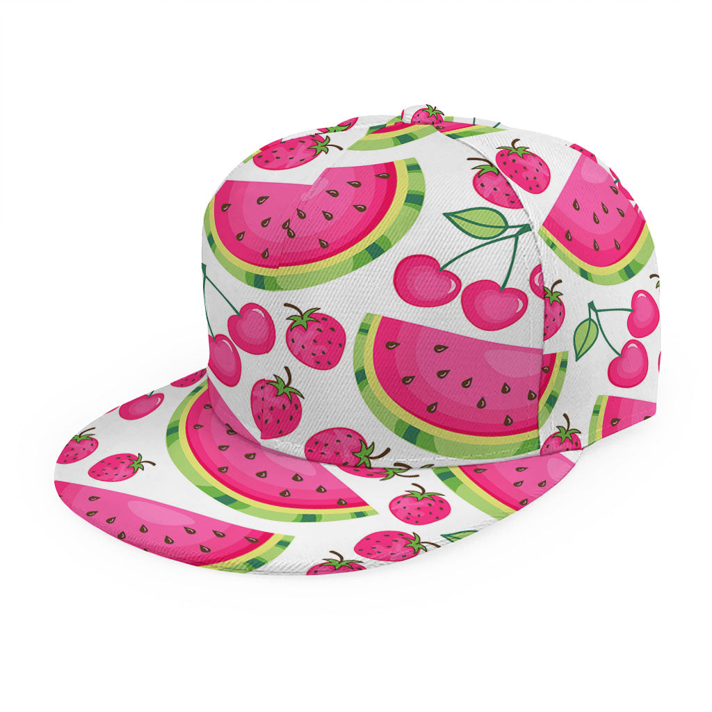 Cute Berry Watermelon Pattern Print Snapback Cap