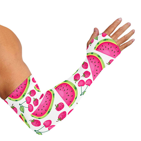Cute Berry Watermelon Pattern Print Sun Protection Arm Sleeves