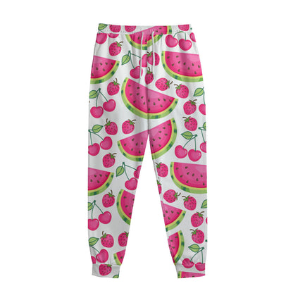 Cute Berry Watermelon Pattern Print Sweatpants