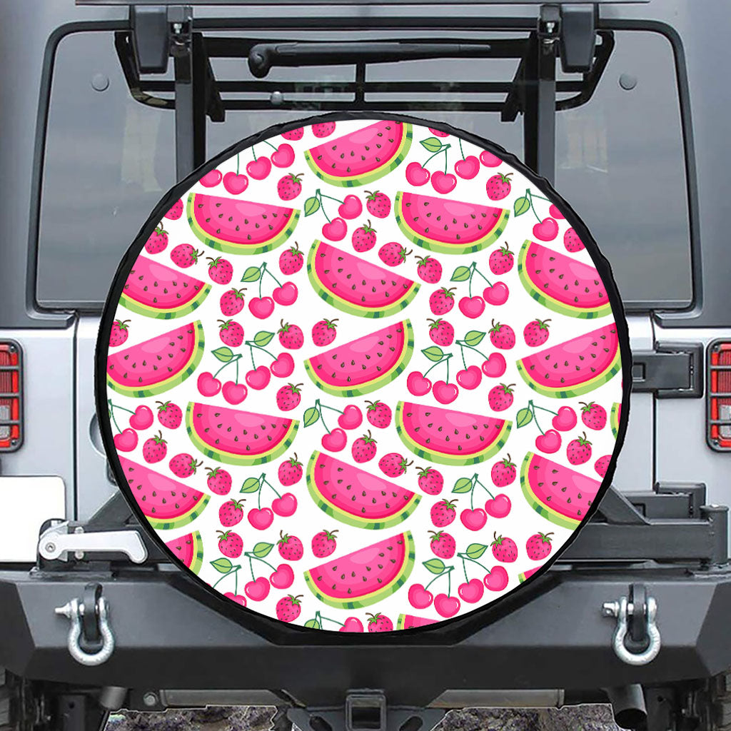 Cute Berry Watermelon Pattern Print Tire Cover