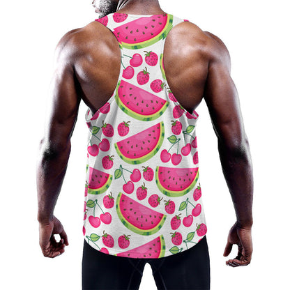 Cute Berry Watermelon Pattern Print Training Tank Top