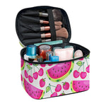 Cute Berry Watermelon Pattern Print Travel Makeup Bag