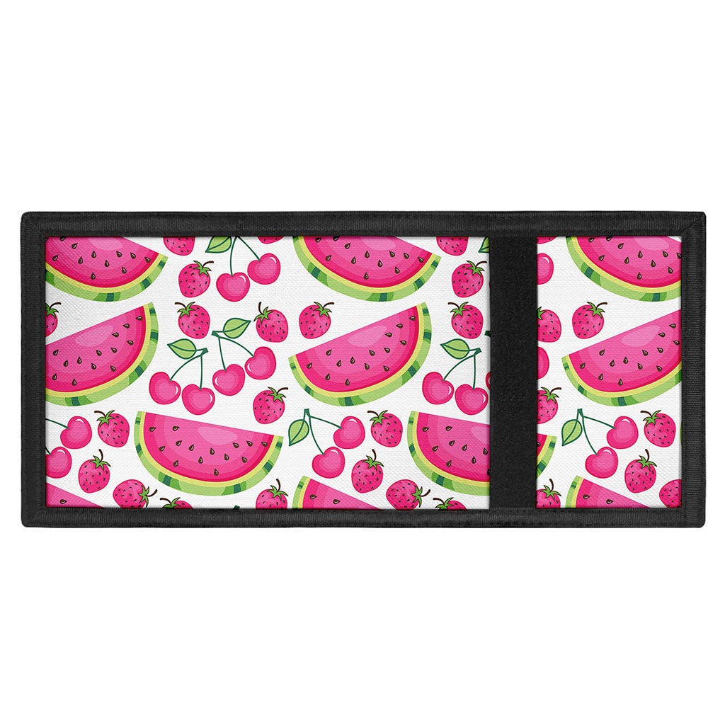 Cute Berry Watermelon Pattern Print Trifold Wallet