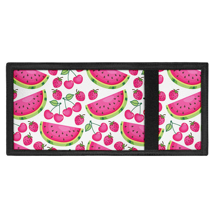Cute Berry Watermelon Pattern Print Trifold Wallet