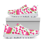 Cute Berry Watermelon Pattern Print White Running Shoes