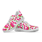 Cute Berry Watermelon Pattern Print White Running Shoes