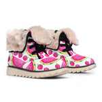 Cute Berry Watermelon Pattern Print Winter Boots