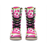 Cute Berry Watermelon Pattern Print Winter Boots