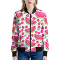 Cute Berry Watermelon Pattern Print Women's Bomber Jacket