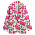 Cute Berry Watermelon Pattern Print Women's Cotton Blazer