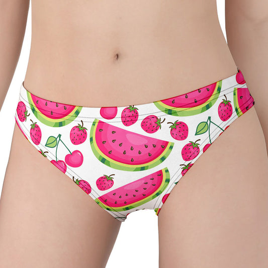Cute Berry Watermelon Pattern Print Women's Panties