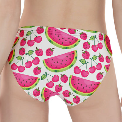 Cute Berry Watermelon Pattern Print Women's Panties