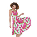 Cute Berry Watermelon Pattern Print Sleeveless Knee Length Dress
