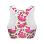 Cute Berry Watermelon Pattern Print Women's Sports Bra