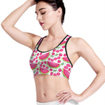 Cute Berry Watermelon Pattern Print Women's Sports Bra