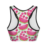 Cute Berry Watermelon Pattern Print Women's Sports Bra