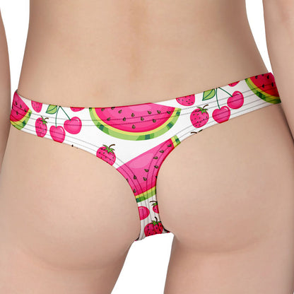 Cute Berry Watermelon Pattern Print Women's Thong