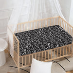 Cute Black And White Heart Pattern Print Baby Crib Sheet