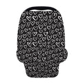 Cute Black And White Heart Pattern Print Baby Seat Cover