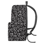 Cute Black And White Heart Pattern Print Backpack
