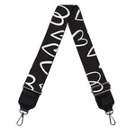 Cute Black And White Heart Pattern Print Bag Strap